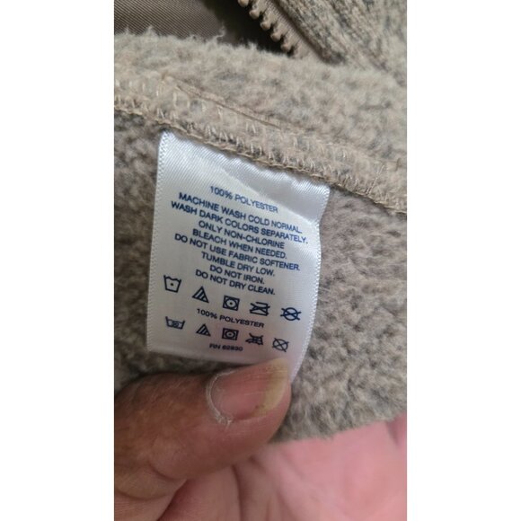 Lands End Women's Hooded Zip-Up Jacket Pockets Beige Heather Knit Size XL - Picture 10 of 10